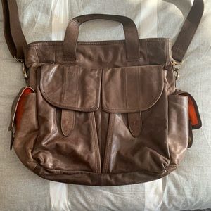 Cole Haan brown leather briefcase